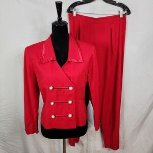 Vintage PERCEPTIONS Size 10P Nutcracker Toy Solider Military‎ 2pc Pants Suit EUC